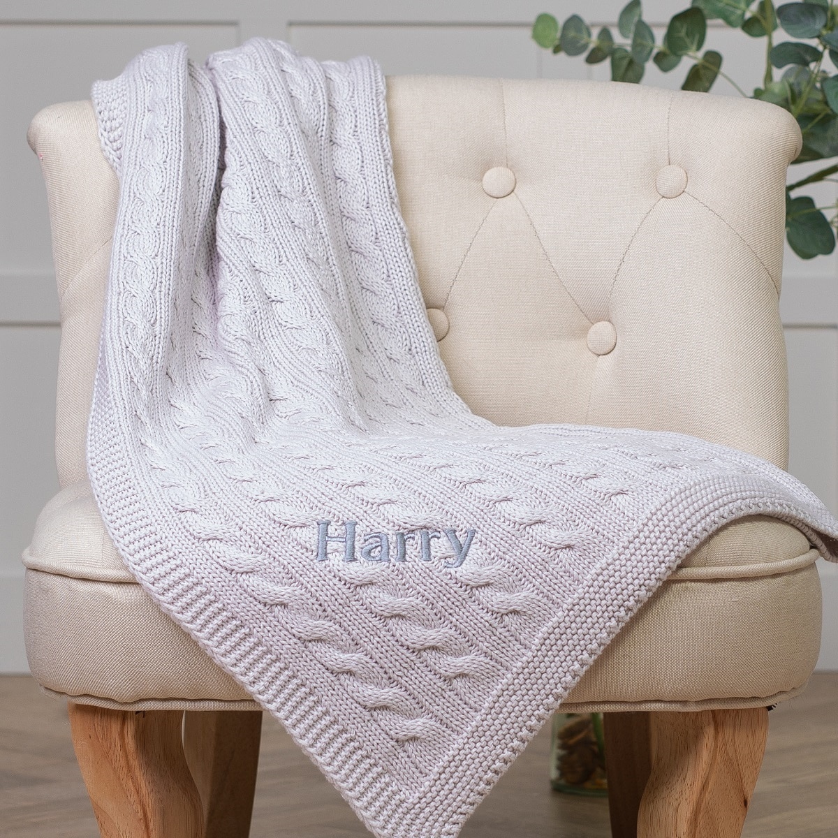 Grey shop baby blanket