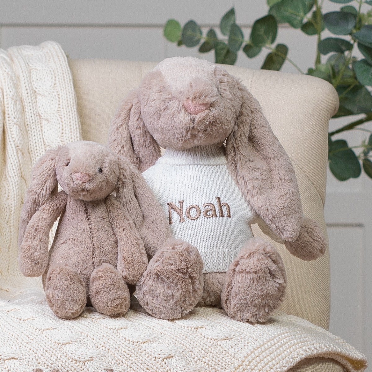 Personalised baby gift jellycat bunny soft toy