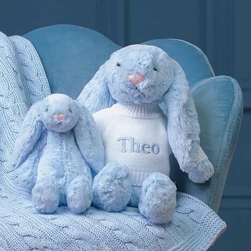 Personalised Jellycat pale blue bashful bunny soft toy 2Personalised Jellycat pale blue bashful bunny soft toy 3 Personalised Jellycat pale blue bashful bunny soft toy