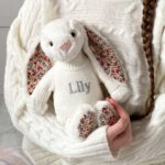 Personalised Jellycat cream blossom bunny soft toy Christening Gifts 4