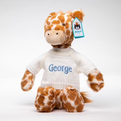 Personalised Jellycat bashful giraffe soft toy 3