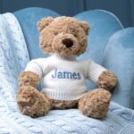 Personalised Toffee Moon luxury cable baby blanket and Jellycat bumbly bear gift set Baby Gift Sets 4