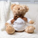 Personalised Toffee Moon luxury cable baby blanket and Keel dougie bear gift set Gift Sets 4