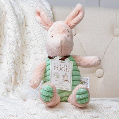 Toffee Moon personalised luxury cable baby blanket and Piglet soft toy 2