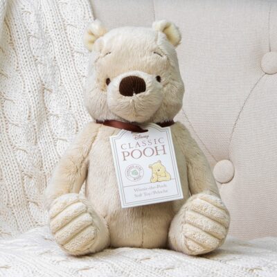 Toffee Moon personalised luxury cable baby blanket and Winnie the Pooh soft toy 2