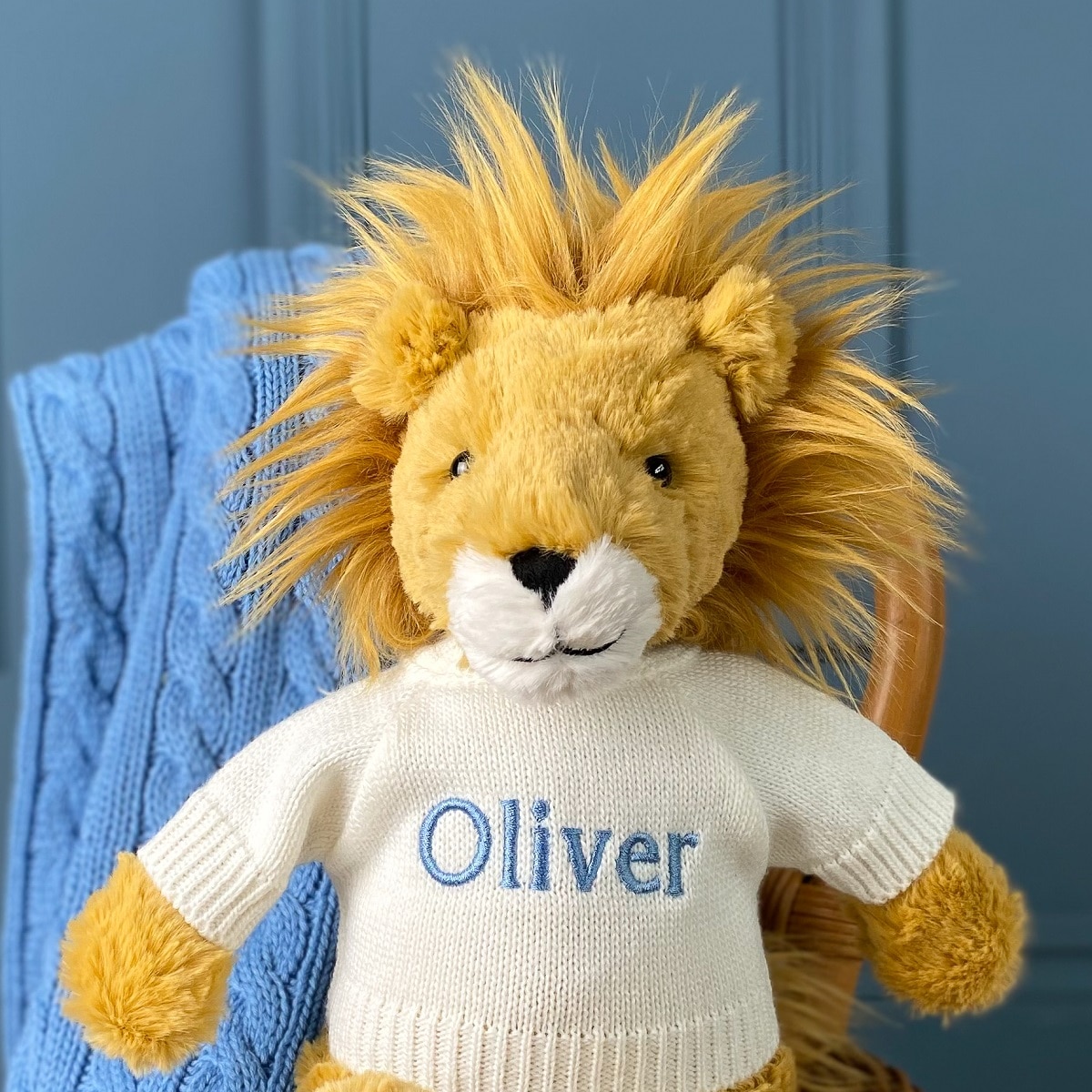 personalised oliver lion teddy