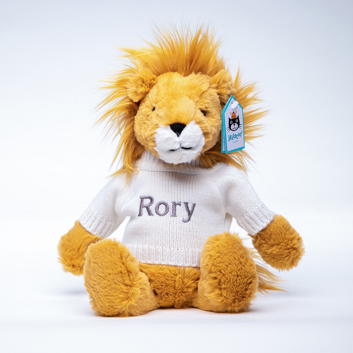 Personalised Jellycat bashful lion soft toy