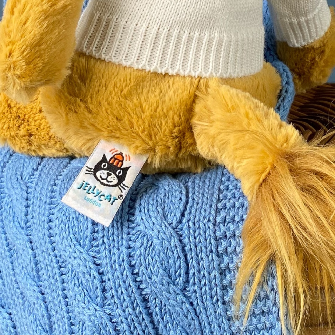 jellycat lion soft toy with personalised jumper