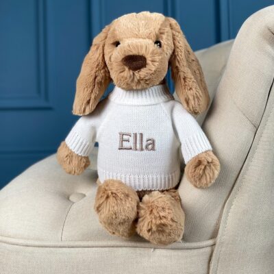 Personalised Jellycat Bashful Toffee Puppy soft toy 2