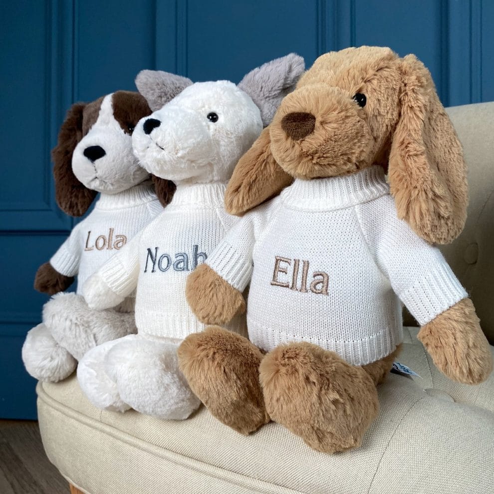 Personalised Jellycat Bashful Toffee Puppy soft toy That's mine