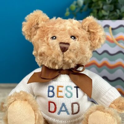 Father’s Day Keeleco recycled small Dougie gift bear soft toy with ‘BEST DAD’ jumper Father's Day Gifts 3