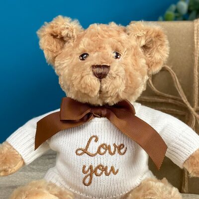 Father’s Day Keeleco recycled small Dougie gift bear soft toy with ‘Love You’ jumper Father's Day Gifts 3