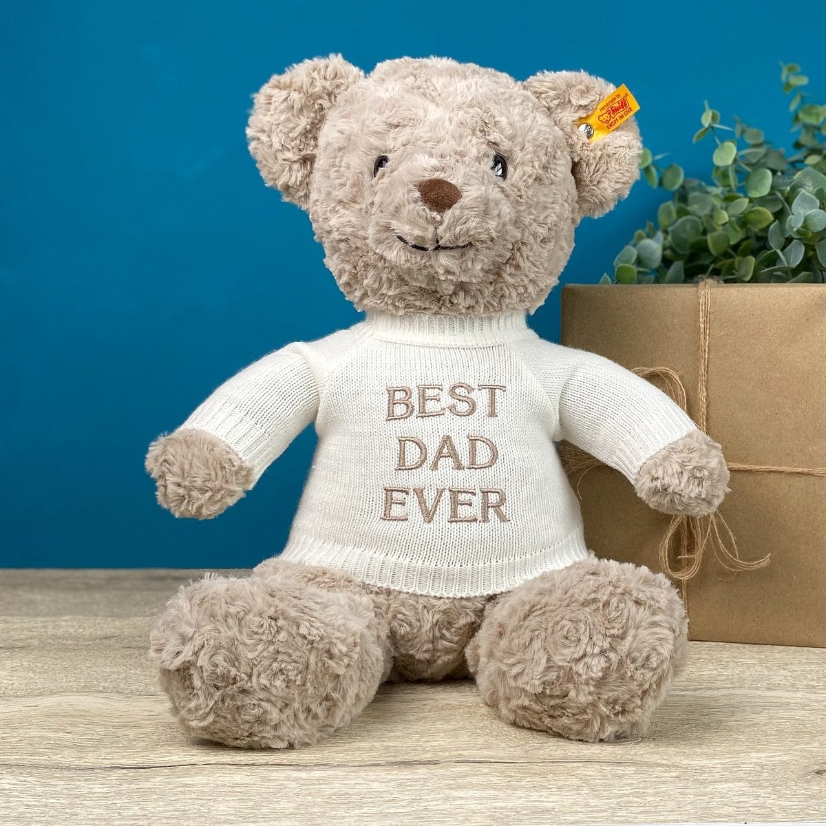 Father's Day 'Best Dad Ever' Steiff honey teddy bear large soft toy