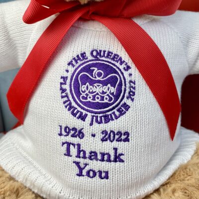 Queen Elizabeth II remembrance large teddy bear – limited edition Personalised Soft Toys 3
