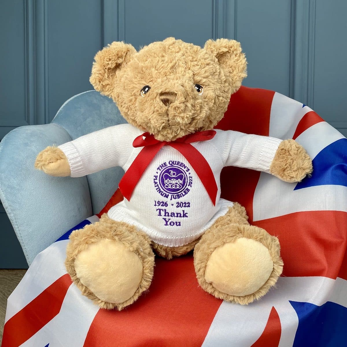 Queen Elizabeth II remembrance large teddy bear – limited edition Personalised Soft Toys 2