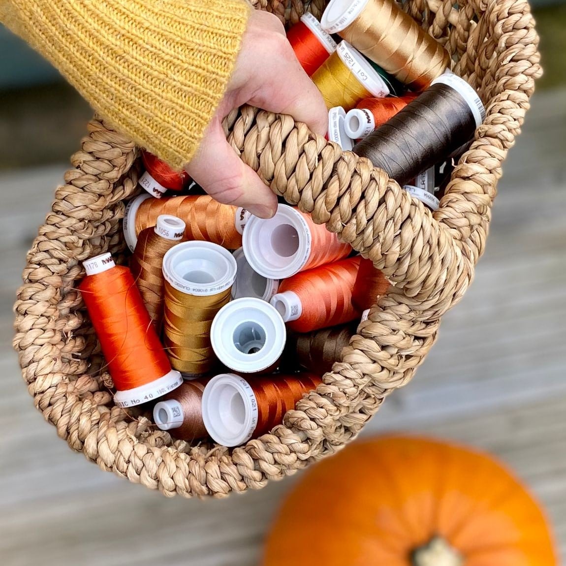 Sewing Threads In Basket