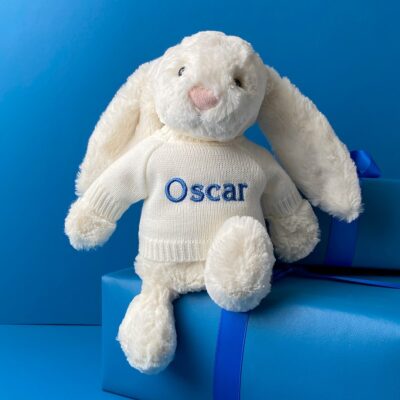 Personalised Jellycat cream bashful bunny soft toy Baby Shower Gifts 2