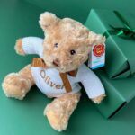 Personalised Keeleco recycled medium Dougie bear soft toy Baby Shower Gifts 4