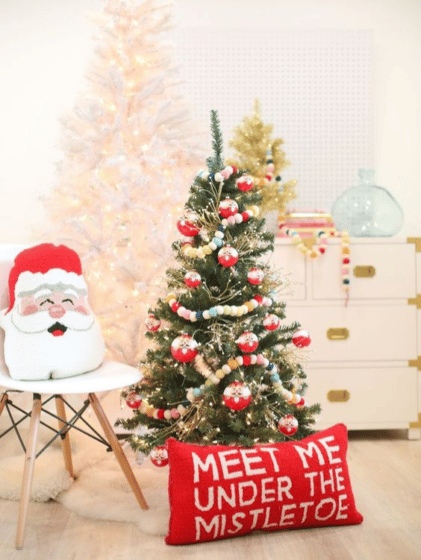 meet me under the mistletoe pillow under tree