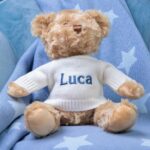 Personalised Keeleco recycled small Dougie bear soft toy Baby Shower Gifts 3