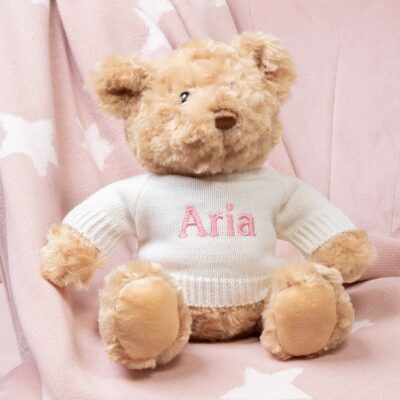 Personalised Keeleco recycled small Dougie bear soft toy Baby Shower Gifts 3