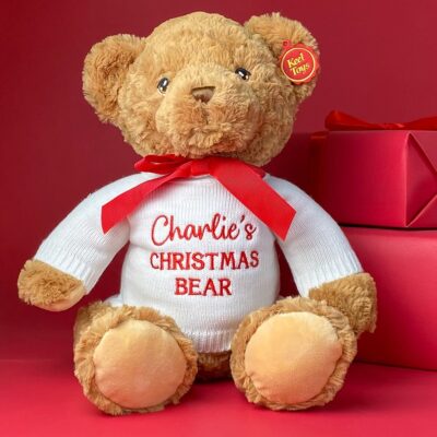 Personalised ‘My First Christmas’ keeleco recycled large teddy bear soft toy Christmas Gifts
