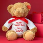 Personalised ‘My First Christmas’ keeleco recycled large teddy bear soft toy Christmas Gifts 5