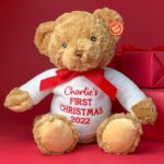 Personalised ‘My First Christmas’ keeleco recycled large teddy bear soft toy Christmas Gifts 6