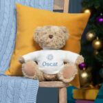 Personalised Keel sherwood medium teddy bear soft toy with ‘Snowflake’ jumper Christmas Gifts 6