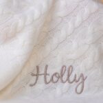 That’s mine personalised cable knit cashmere baby blanket Baby Cashmere 5