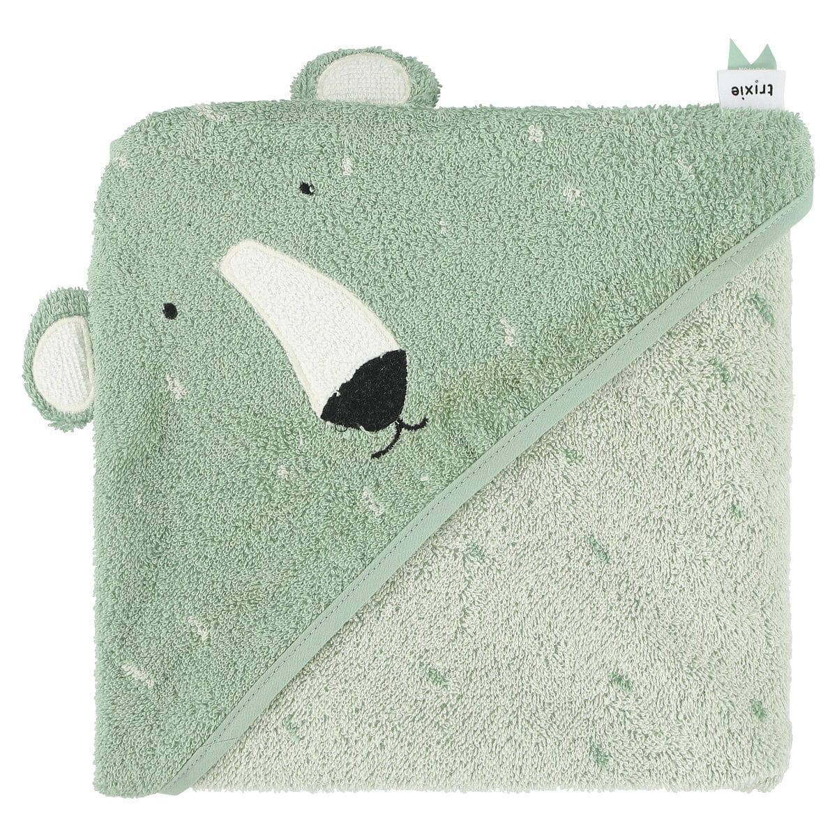 Personalised Trixie Polar Bear hooded baby towel Bath Time 2