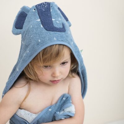Personalised Trixie Elephant hooded baby towel Bath Time 2