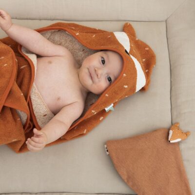 Personalised Trixie Fox hooded baby towel Birthday Gifts 2