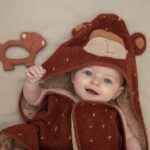 Personalised Trixie Monkey hooded baby towel Bath Time 4