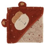 Personalised Trixie Monkey hooded baby towel Bath Time 3