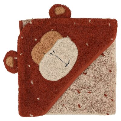 Personalised Trixie Monkey hooded baby towel Bath Time