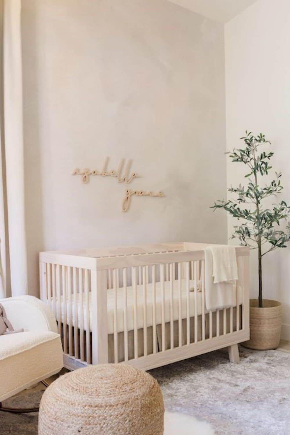 baby room with crib beige
