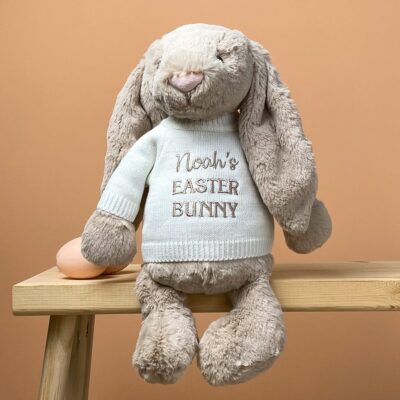 Personalised Jellycat large bashful beige Easter bunny soft toy Easter Gifts