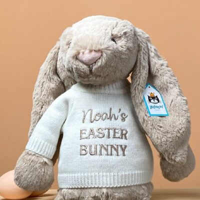 Personalised Jellycat large bashful beige Easter bunny soft toy Easter Gifts 2