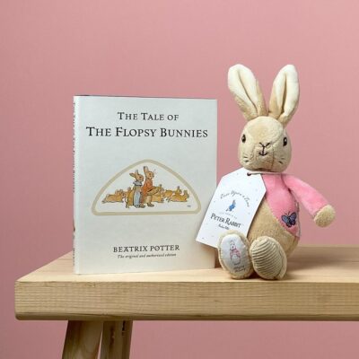 Flopsy Bunny soft toy rattle and The tale of the Flopsy Bunnies book Birthday Gifts