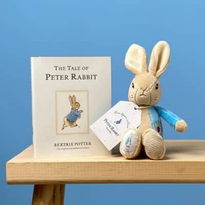 Peter Rabbit soft toy rattle and The tale of Peter Rabbit book Birthday Gifts