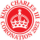 king Charles coronation 2023 logo with crown