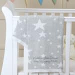Personalised Walton & Co grey stars cotton baby blanket Baby Shower Gifts 3