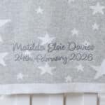 Personalised Walton & Co grey stars cotton baby blanket Baby Shower Gifts 6