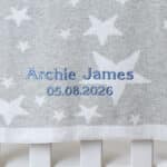 Personalised Walton & Co grey stars cotton baby blanket Baby Shower Gifts 7