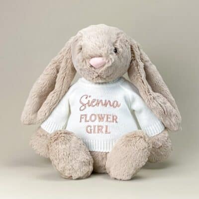 Flower girl personalised Jellycat large beige bashful bunny soft toy Wedding Gifts 2