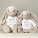 Flower girl or page boy personalised Jellycat medium bashful bunny soft toy Wedding Gifts 6