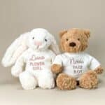 Flower girl or page boy personalised Jellycat medium bashful bunny soft toy Wedding Gifts 6