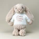 Flower girl or page boy personalised Jellycat medium bashful bunny soft toy Wedding Gifts 4