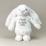 Flower girl or page boy personalised Jellycat medium bashful bunny soft toy Wedding Gifts 3